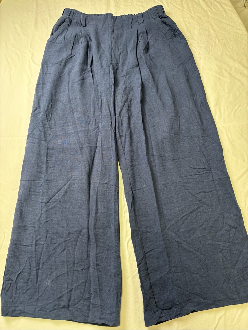 HALARA Navy Elastic Waist Pull-On Pants - Picture 1 of 12